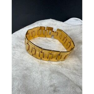 Vintage Napier Bracelet‎ Gold Tone Tank Track Signed 7"
